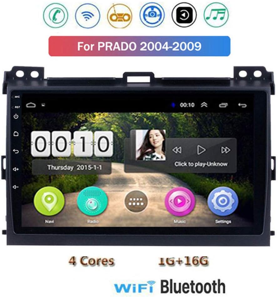 Yuahwyehe 9 Inch Android 8.1 GPS Navigation for Toyota Prado 2004-2009 with 1080P Video Bluetooth Support Backup Camera Mirror Link Car Radio with Radio Para