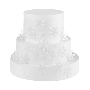 Georld 48pcs Wafer White Edible Snowflakes Cupcake Cake Toppers
