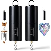 2 Pack Wind Spinner Motor Hanging Display Motor Battery Operated 24 RPM Rotating Motor Multi-Purposes for Wind Spinner Mobile Yard Decor Hanging Ornament Outdoor Sculptures-Medium Speed (2 Pcs Black)