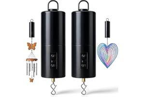 LZAOA 2 Pack Wind Spinner Motor Hanging Display Motor Battery Operated 24 RPM Rotating Motor Multi-Purposes for Wind Spinner Mobile Yard Decor Hanging Ornament Outdoor Sculptures-Medium Speed (2 Pcs Black)