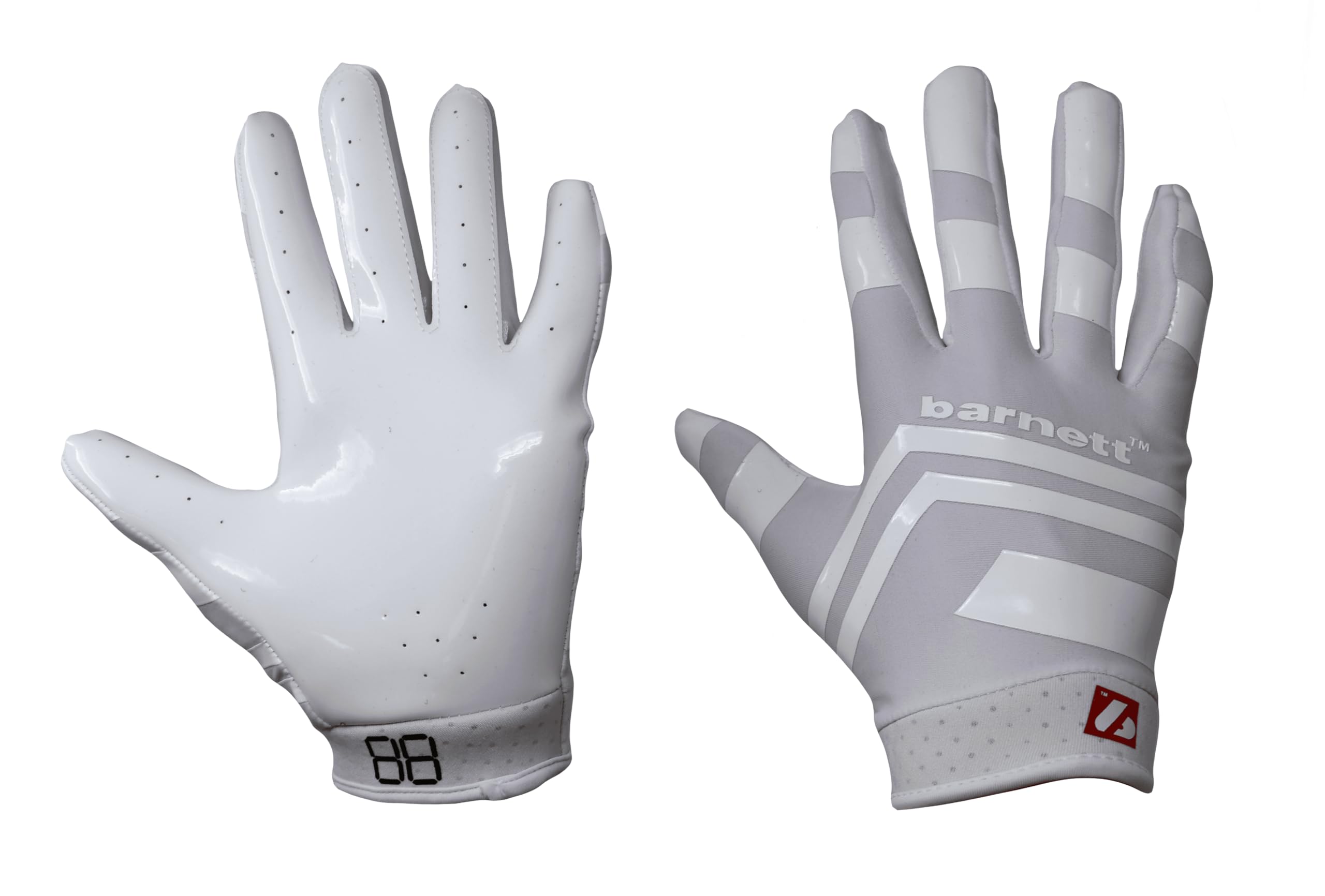 BARNETT FRG-03 Junior receiver football gloves, (RE, DB, RB) White (L)
