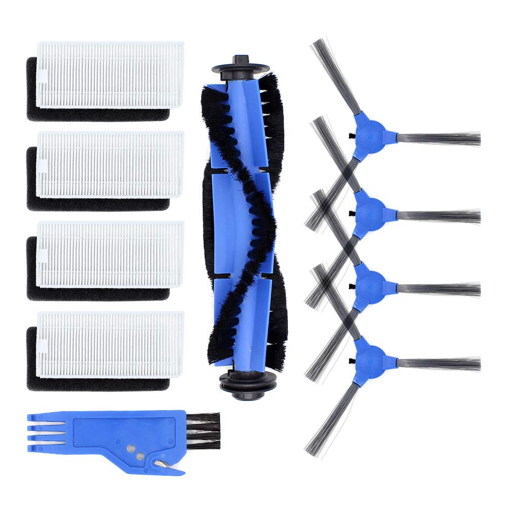 DingGreat Replacement Accessory Kit for Eufy RoboVac 11s, RoboVac 30/30C/15C Robot Vacuum Cleaner Replacement Parts Pack of 1 Main Brush 4 Side Brushes 4 Hepa Filters
