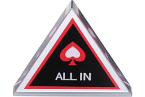 LOPUNER All-in Poker Button: Glass Triangle Marker - Heavy Clear Betting Indicator - Dealer Chip Accessory for Tournament Gam