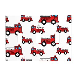 Pznen Triple Toggle Wall Plate, Fire Truck Cartoon