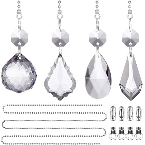 Pull Chain Ornaments Set Of 5 Crystal Pull Chain Extensions With