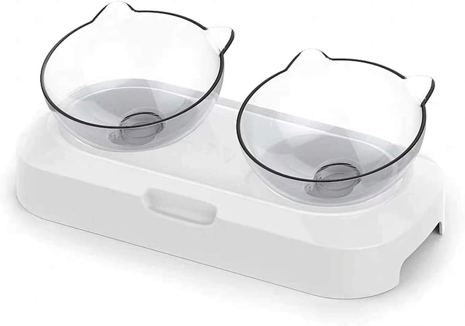 YEIRVE Cat Dog Bowls with Raised Stand - Anti-Vomiting, 15° Tilted Pet Bowl, Food and Water Bowl Set, Healthy & Hygienic Feeder Bowls