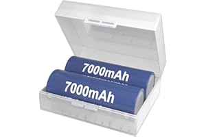 LCLEBM 7000mAh Flat Top Battery 3.7V Rechargeable Batteries - 2 Packs