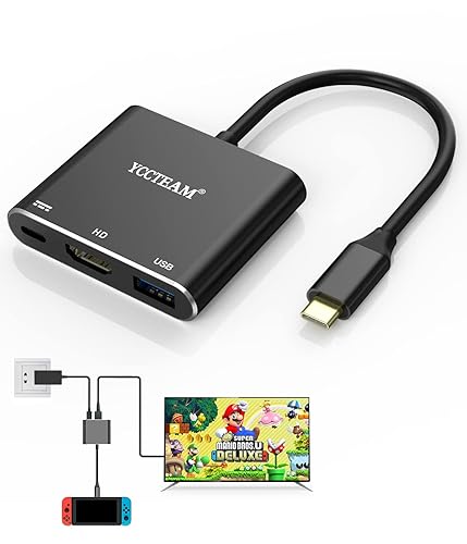 YCCTEAM Switch Dock for Nintendo Switch/OLED, USB C to HDMI TV for