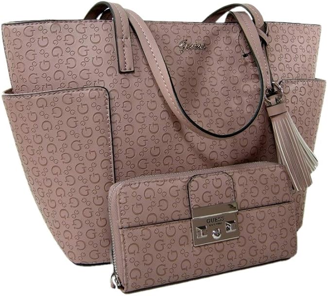 New Guess G Logo Purse Tote Hand Bag & Zip Around Wallet 2
