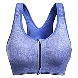 NINE BULL Women Seamless Wireless Activewear High Impact Support Sport Bras for Gym and Yoga Blue X-Large