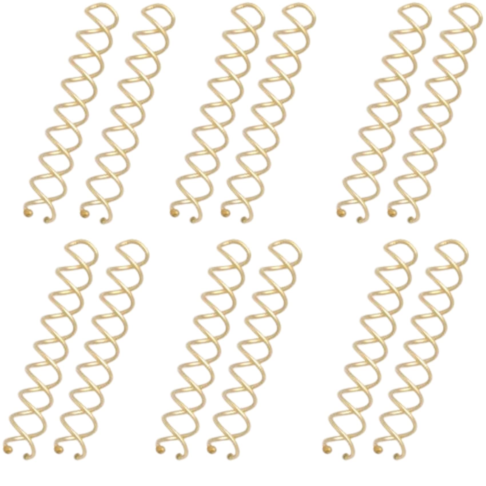 Topkids Accessories 12pc Hair Twist Spiral Pins Women Twist Spin Hair Pins* 75mmSpiral Hair Pin Spiral Hair Clip Spin Clip Bun Stick Clip Bun bun pins Spiral Hair Grips for Girls & Women (Gold 75mm)