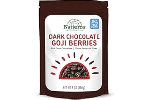 NATIERRA Dark Chocolate Covered Goji Berries | 6 Ounce (Pack of 1)