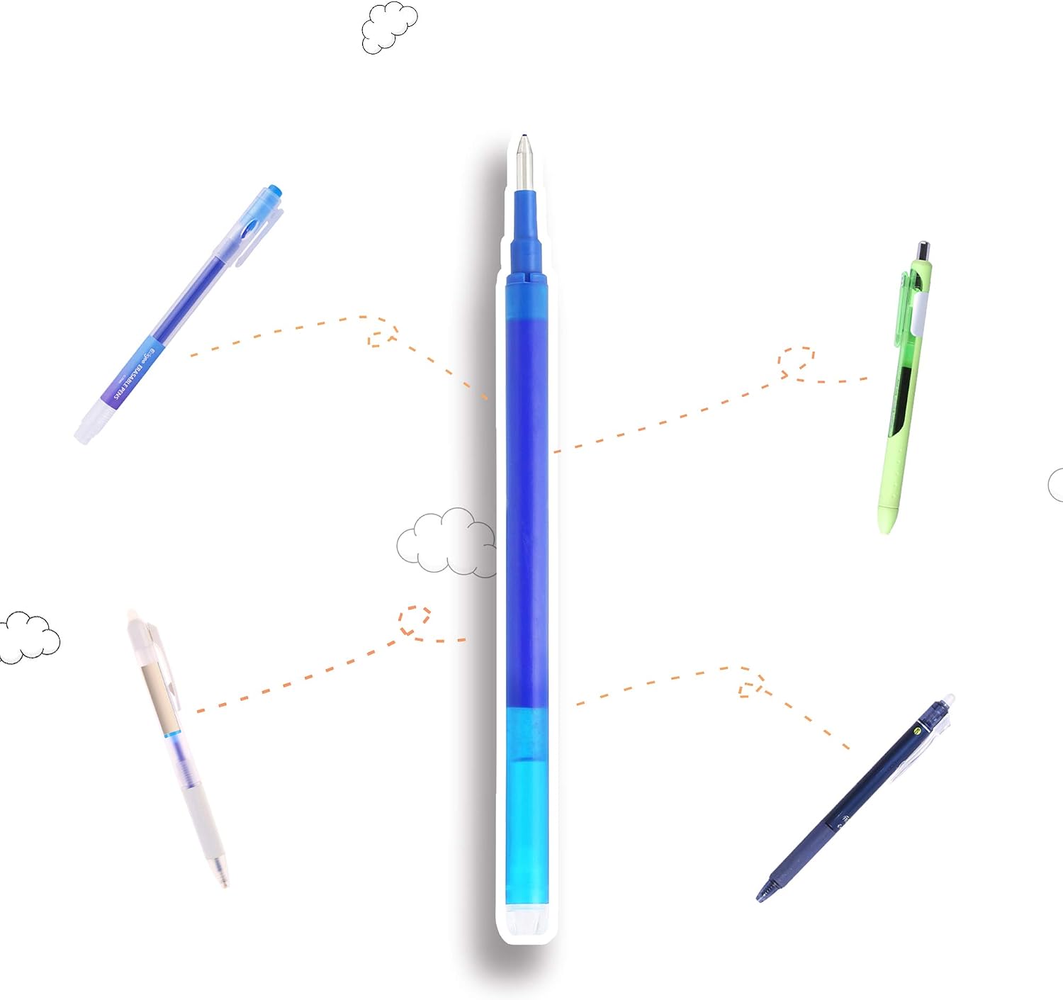 PENCILMARCH Refills for Erasable Pens 0.7 mm Tip – Pen Refills Colour Pack of 12 - Image 5