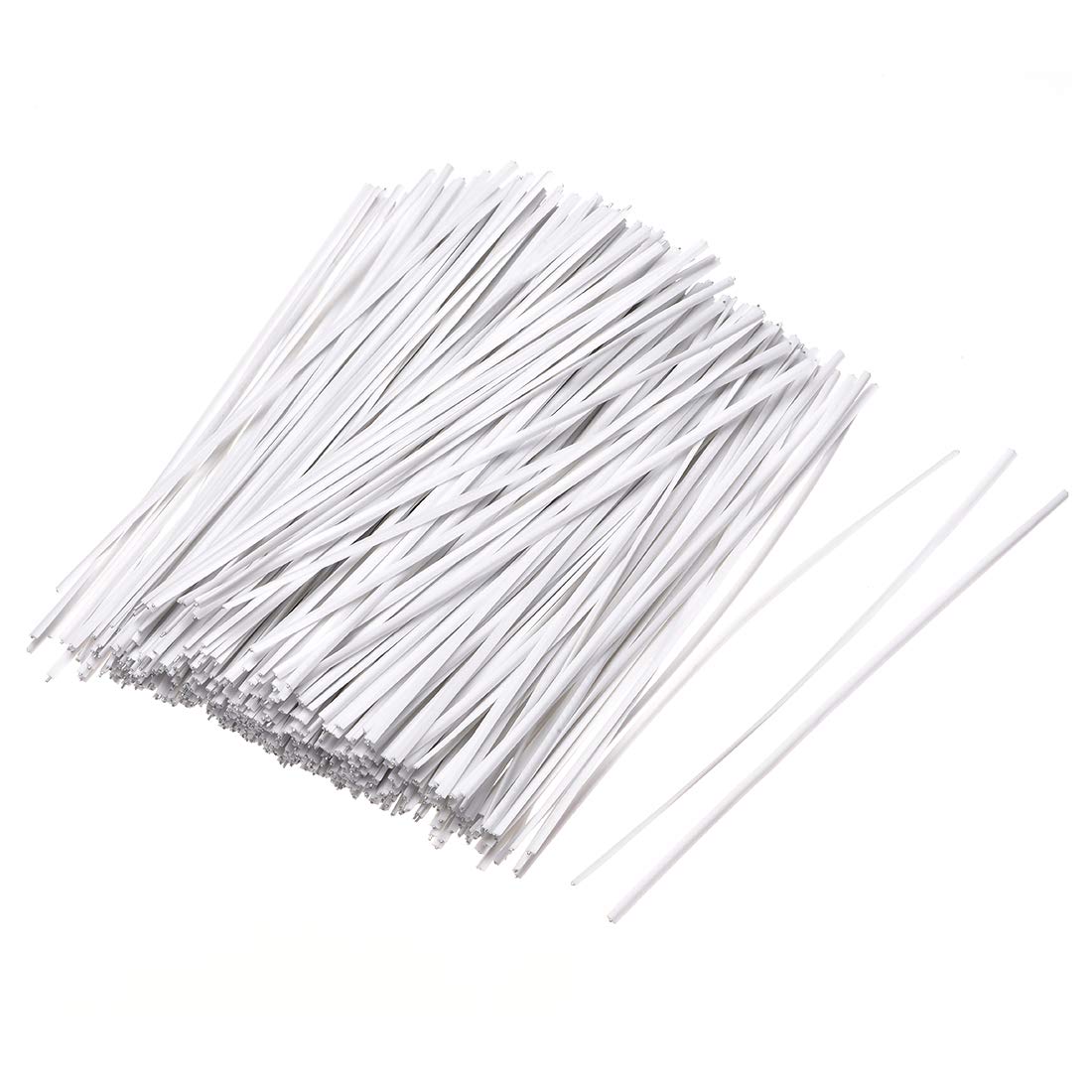 sourcing map Metallic Twist Ties 100mmx1.8mm Plastic White Cable Cord Ties 1000pcs