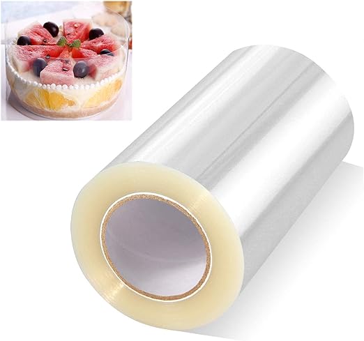 Cake Collars 4 x 394 inch, Mousse Cake Acetate Sheets for Baking, Transparent Cake Rolls, Clear Cake Strips, Chocolate Mousse Surrounding Edge, Cake Decorating (4x394 inch)