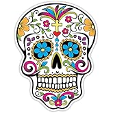 OSMdecals - Sugar Skull Sticker Version 32 - Day of the Dead Vinyl Wall Home Decor Car Window Bumper Decal Sticker