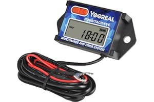 Yooreal Digital Maintenance Hours Meter,Small Engine Tachometer,for 2/4 Stroke Garden Mower Tractor Generator Outboard Motor 