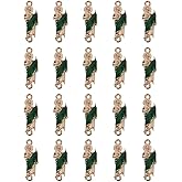 Uniquer 20Pcs Vintage Virgin Mary Pendant Jewelry Link Charm 1.4inch Green Double-sided Link Decoration Enamel Alloy Judas Necklace Charms for DIY Jewelry Necklace Bracelets Accessories