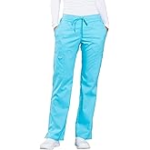 Cherokee Women Scrubs Pant Workwear Revolution Mid Rise Moderate Flare Drawstring WW120