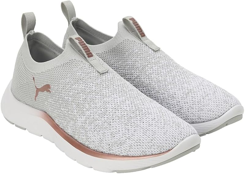 Damen Softride Remi Slip-on Knit Wn's Road Running Shoe, Ash Gray White Rose Gold, 38 EU