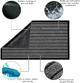 Cozy Haven Outdoor Indoor Rubber Runner Rug 80x150 cm Grey Non-Slip view 4