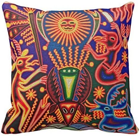 Oaxaca Mexico Mexican Mayan Tribal Art Boho Travel Throw 18*18 pillow Case
