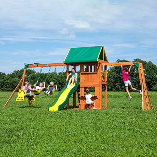 Backyard Discovery Prairie Ridge All Cedar Wood Playset Swing Set