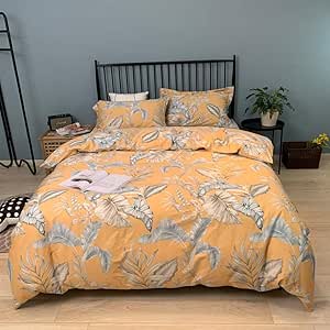 Dpliu-JJ Cubrecamas Funda de Edredón Cama de Cuatro Piezas Hojas Fondo