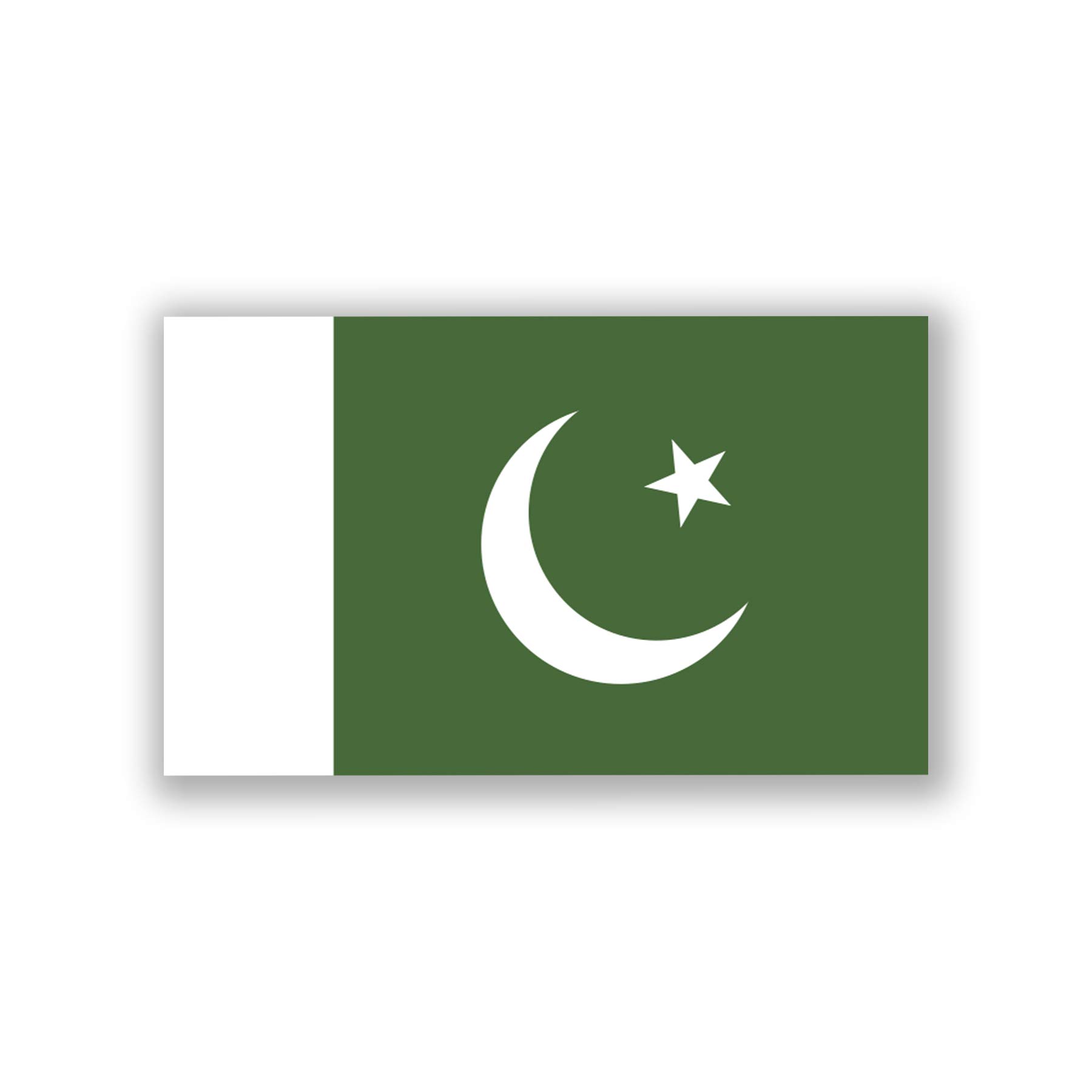Photo 1 of 2-Pack Pakistan Flag Decal Sticker | 5-Inches by 3-Inches | Premium Quality Vinyl | PD503