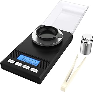 homgeek 50g /0,001 g Milligramm Waage, Feinwaage, MG Waage, Milligramm Scale, Taschenwaage, Laborwaage mit LCD Display, Briefwaage Professionelle DigitalWaage, Goldwaage