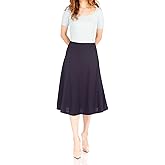 Dani's Choice Everyday High Waist A-line Flared Skater Midi Skirt