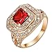Yoursfs Ruby ring For Women Big Zircon CZ Zirconia Stone Rings For Women Engagement Jewelry Gift