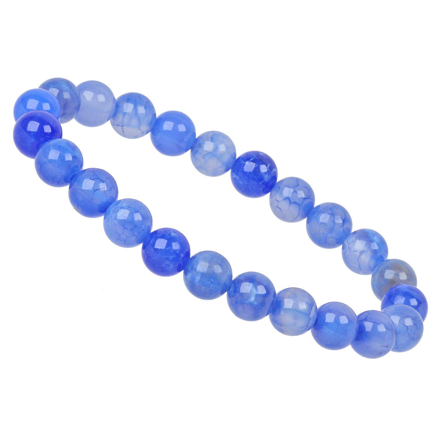 ELEDORO PowerBead 8mm Gemstone Stretch Bead Bracelet of 17-18cm 17 centimeters Blue