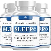 Relaxation Sleep Aid, Natural Non-Habit Forming, Sleep Supplement Developed to Support for Longer & Better Sleep, Chamomile, Magnesium, Melatonin, Ashwagandha, GABA, Drug-Free (180 Count)