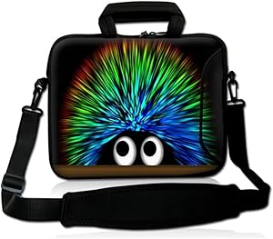 LSS 13.3 inch Laptop Sleeve Bag Notebook with Extra Side Pocket, Soft Carrying Handle & Removable Shoulder Strap for 12" 12.1" 13" 13.3" Apple MacBook Air, GW, Acer, Aspire Asus, Dell, HP, Sony, Toshiba, Samsung - Hedgehog