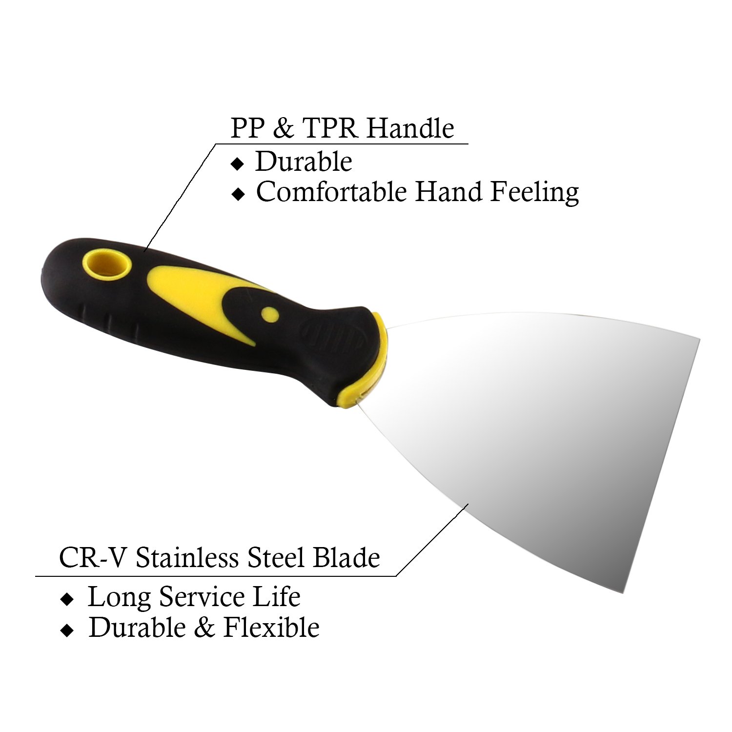 3 Pcs Putty Knife Set, Includes 2 Inch Stiff Putty Knife, 3 Inch Stiff