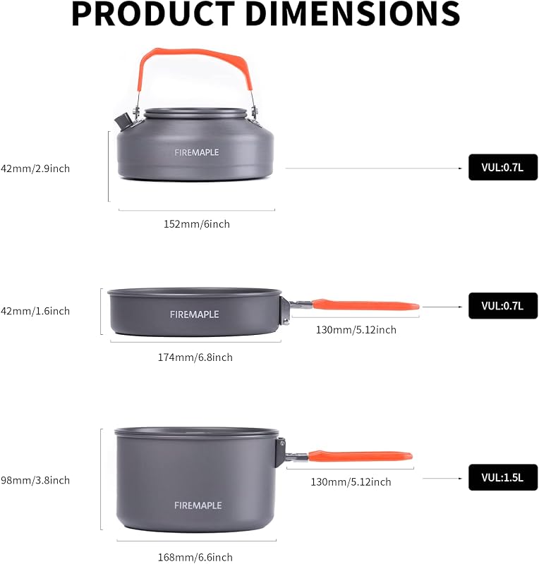 Feast 2 Kit de Utensilios Cocina de Camping Naranja