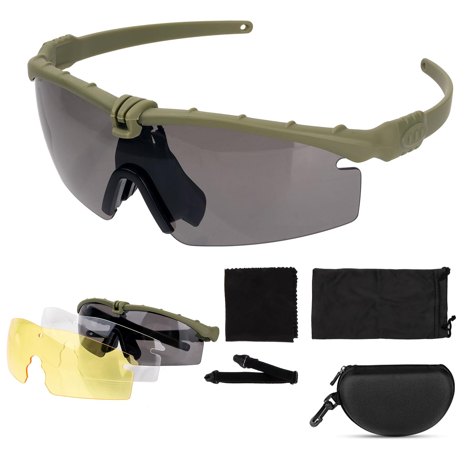 ToopMount Sport Glasses Anti Fog Goggles, Eyewear, Driving Glasses Goggles for Cycling, Hiking and Shooting (Green)