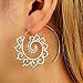Wowanoo Vintage Spiral Hoop Earrings Vintage Circles Round Clouds Earrings for Women