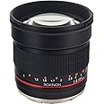 Rokinon AE85M-C 85mm F1.4 Aspherical Lens with Built in AE Chip for Canon DSLR Cameras (Black)