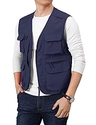 Flygo Men's Utility Cargo Vest Outdoor Summer Work