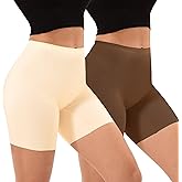 INNERSY Women's Seamless Slip Shorts for Under Dresses Anti Chafing Cooling Boy Shorts 2-Pack