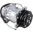 AC Compressor & 125mm Double V-Belt A/C Clutch Replaces Sanden SD7H15 4709 8023 7862 12v - BuyAutoParts 60-02213NA New