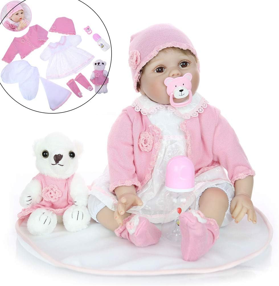 Prezzo PPHH 22 Pollici Reborn Doll Girl Morbido Silicone Reborn Toddler Baby Doll Realistico Realistico Reborn Baby Dolls Crescita del Bambino Partner Offerte