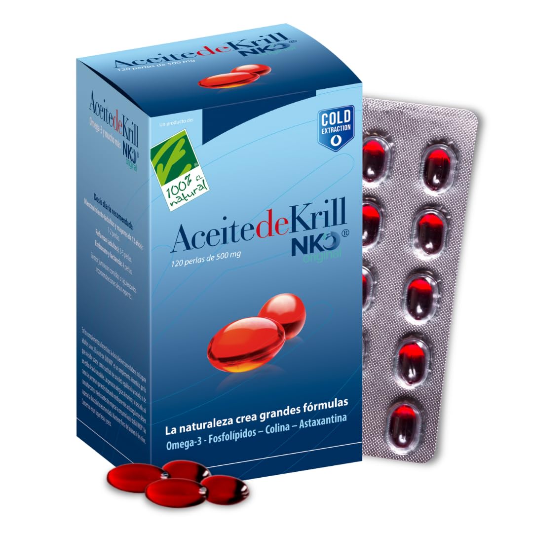 100 Natural Oil Krill NKO Box, 120 Capsules 500 Milligrams in Blister