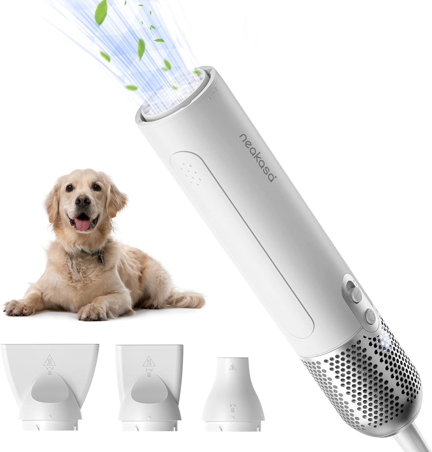 Dog Grooming Dryer Portable, Fast Drying, Neakasa F1 Pet Hair Dryer High Speed, Quiet, 560g Lightweight for Travel, 3 Nozzle, 8 Modes