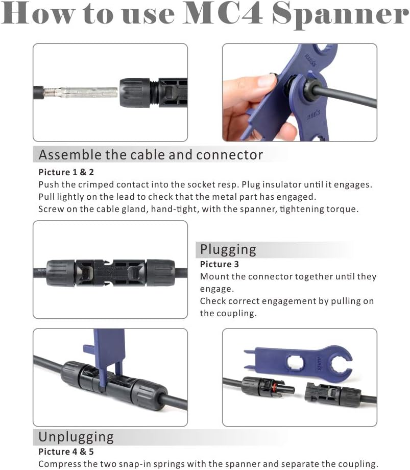IWISS Solar Crimping Tool Kit with Wire Cable Cutter, Stripper, Crimper and Connectors Assembly and Disassembly Tool Solar PV Panel Tool Kit: Home Improvement