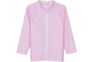 SwimZip UPF 50+ Girls Long Sleeve Zipper Rash Guard Swim Shirt (Multiple Colors)