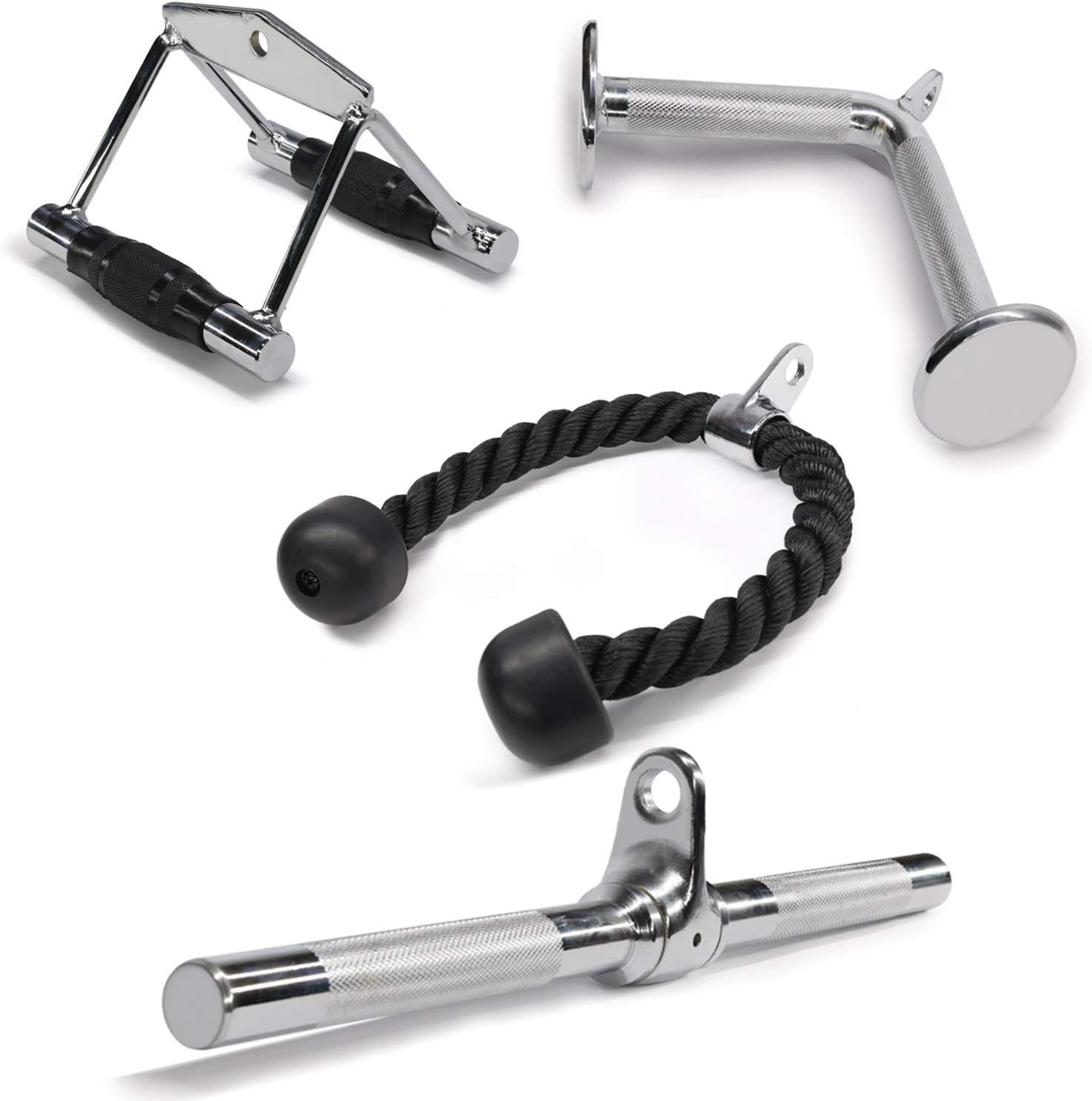 Yes4All LAT Machine Accessory Pull Down (Option): Tricep Rope, Single D-Handle, V-Shaped Bar & Rotating Straight Bar