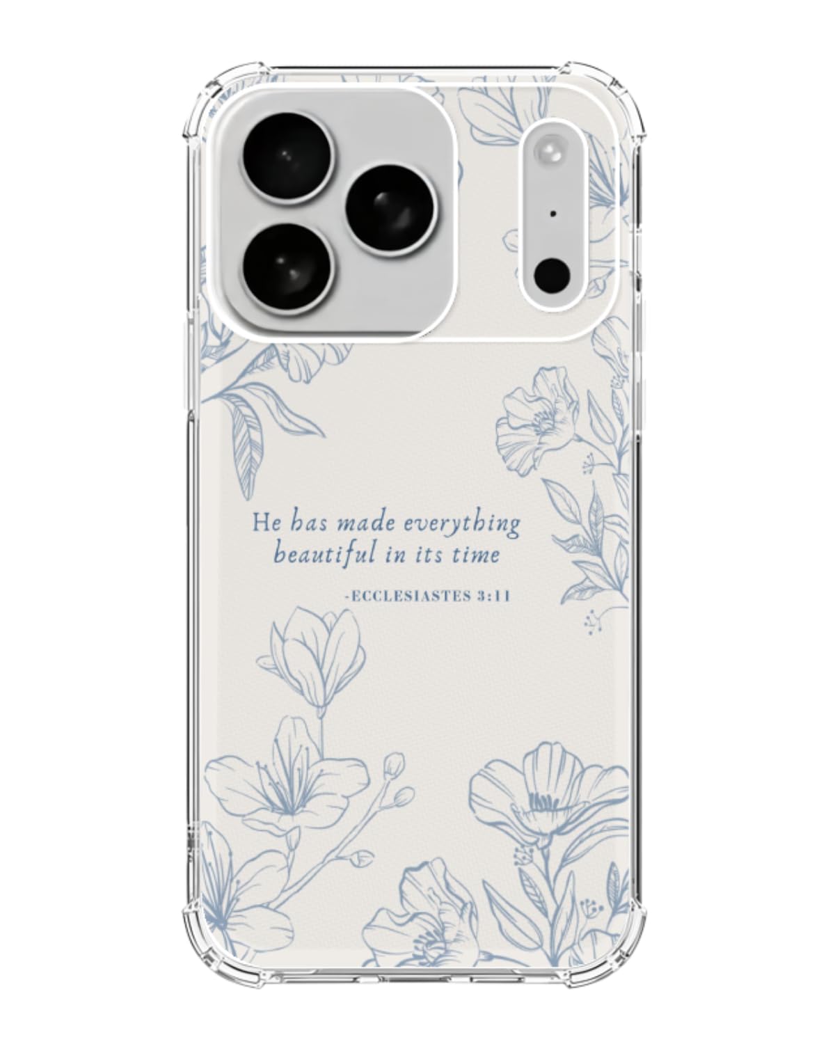 Photo 1 of Mofreore Bible Verses Flowers Phone Case Compatible with iPhone 17 Pro Max, Minimalist Orchid Phone Cover for iPhone 17 Pro Max